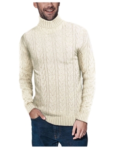 Мужской свитер вязания косами с круглым вырезом X-Ray, кремовый X-ray