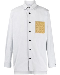 Loewe полосатая рубашка с нашивкой логотипом 42 белый Loewe