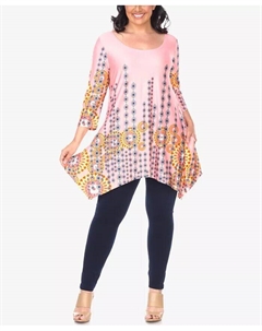 Топ-туника Rella больших размеров с рукавами 3/4, мультиколор White mark