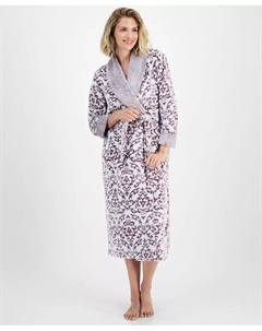 Женский длинный плюшевый халат с тиснением, красный Charter club