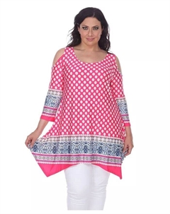 Туника больших размеров Antonia с вырезами на плечах, мультиколор White mark