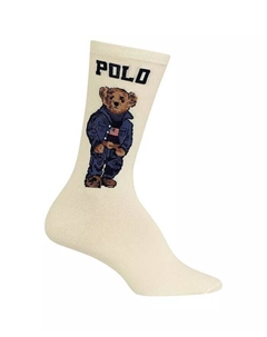 Женские носки Americana Polo Bear Crew, слоновая кость Polo ralph lauren