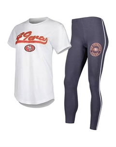 Женский комплект для сна из футболки и леггинсов San Francisco 49ers Sonata белого, темно-серого цвета, белый Concepts sport