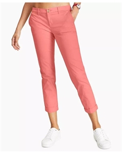 Женские брюки-чинос прямого кроя с манжетами TH Flex Hampton, оранжевый Tommy hilfiger