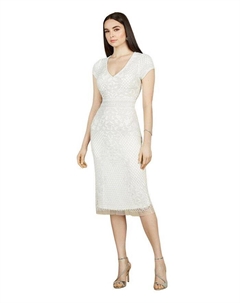 Женское свадебное платье миди с короткими рукавами, слоновая кость/кремовый Lara