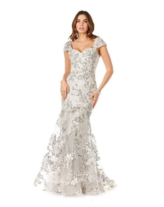 Женское платье русалки с короткими рукавами, серый Lara