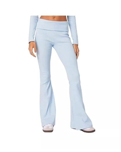 Женские расклешенные леггинсы в рубчик для кофе-брейка, синий Edikted