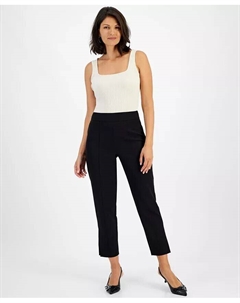 Женские брюки с высокой посадкой и разрезами на манжетах, черный I.n.c. international concepts