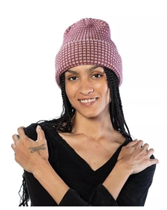 Клетчатая шапка-бини с манжетами, фиолетовый Marcus adler