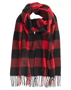 Мужской шерстяной шарф в клетку, красный Polo ralph lauren