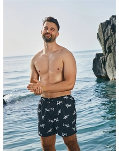 Плавательные шорты мужские синие с принтом Mark formelle