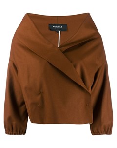 Rochas укороченная куртка с v образным вырезом 40 коричневый Rochas