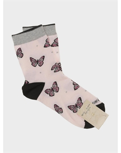 Розовые носки с принтом "бабочки" Story loris