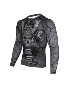 Мужской рашгард Samurai Skull Grey MRG-120 Athletic pro.