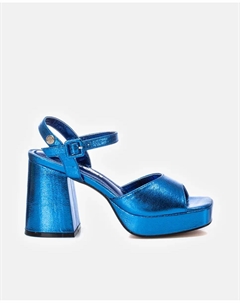 Женские босоножки на каблуке с застежкой-пряжкой, синий Refresh