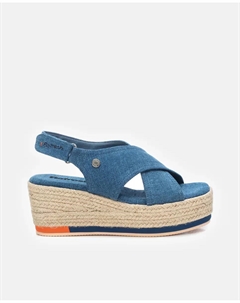 Женские босоножки на танкетке с застежкой-пряжкой, синий Refresh