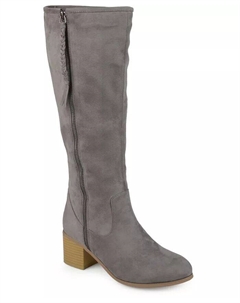 Женские сапоги Sanora Stacked Heel Mid Shaft, серый Journee collection