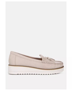 Туфли-лоферы daiki на платформе с выступами и кисточками, коричневый/бежевый London rag
