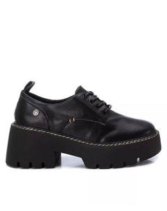 Женские мокасины на каблуке и шнуровке, черный Xti