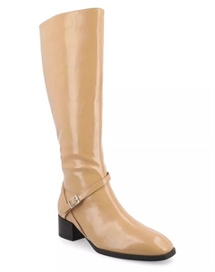 Женские сапоги для верховой езды Rhianah Wide Width Wide Calf Heel с высоким коленом, коричневый/бежевый Journee collection