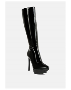 Женские лакированные ботинки на высоком каблуке CHATTON на шпильке, черный Rag & co