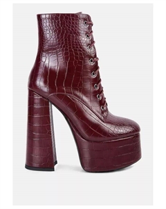 Ботинки Magdalene на платформе с крокодиловым узором, красный London rag