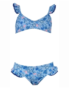 Бикини для девочек Flami с цветочным принтом и оборками, светло-голубой Red point
