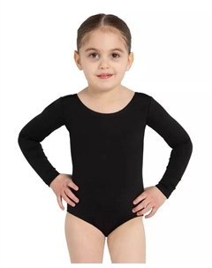 Купальник с длинным рукавом для девочек, черный Capezio