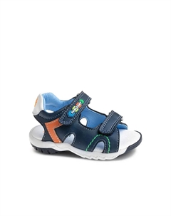 Сандалии из кожи для мальчиков с застежкой-липучкой, темно-синий Pablosky