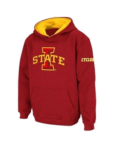 Пуловер с капюшоном и большим логотипом Big Boys Cardinal Iowa State Cyclones, красный Stadium athletic