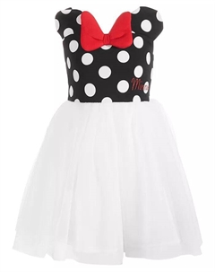 Платье в горошек и сеточку для маленьких девочек с Минни Маус, черный Disney