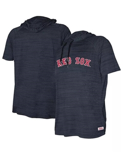 Пуловер с короткими рукавами и капюшоном с короткими рукавами и регланами Big Boys and Girls Heather Navy Boston Red Sox Stitches