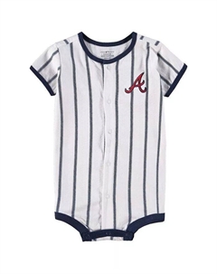 Белый комбинезон Atlanta Braves в полоску для мальчиков и девочек Outerstuff