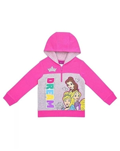 Розовый худи с короткими молниями и рисунком принцессы Диснея для малышей Children's apparel network