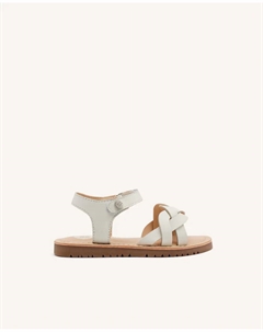 Сандалии кожаные для девочек с плетением и гибкой подошвой, белый Gioseppo
