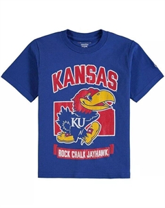 Футболка с сильным талисманом Royal Kansas Jayhawks для мальчиков и девочек Big Boys and Girls, синий Champion