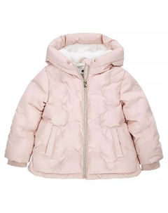 Детская стеганая куртка с флисовой подкладкой и рисунком в виде сердца для девочек 6–24 мес, розовый Rokka&rolla