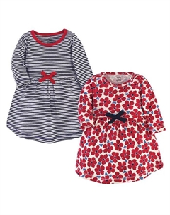 Платья с длинными рукавами из органического хлопка для маленьких девочек, 2 шт, мультиколор Touched by nature