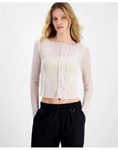 Детский сетчатый топ с вырезом «лодочка» и длинными рукавами, розовый Self esteem