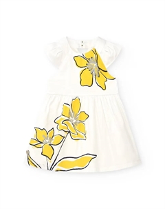 Платье для девочки с цветочным принтом и оборками, белый Tuc tuc