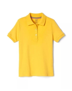 Рубашка поло с коротким рукавом и воротником-пико для больших девочек, золотой French toast