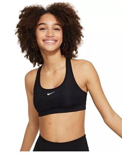 Спортивный бюстгальтер с галочкой для больших девочек, черный Nike