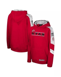 Толстовка с капюшоном для больших мальчиков и девочек, красная, Utah Utes OHT, в стиле милитари, с принтом Cyclone Digital Camo Colosseum