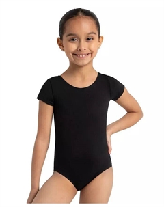 Купальник с коротким рукавом для девочек, черный Capezio