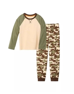 Пижамный комплект из флиса с камуфляжным принтом для мальчика, коричневый Cuddl duds