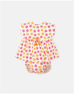 Платье для девочки и соответствующие трусики с фруктовым принтом, оранжевый Tutto piccolo