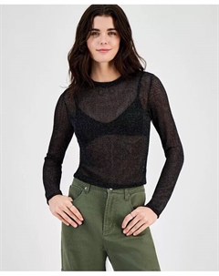 Детский топ из блестящей сетки с длинными рукавами, слоновая кость/кремовый Just polly