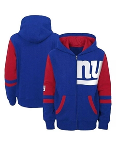 Толстовка с молнией во всю длину и цветными блоками Big Boys Royal New York Giants, синий Outerstuff