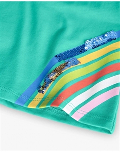 Футболка для девочки с короткими рукавами и разрезом на спине, зеленый Boboli