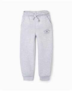 Брюки для мальчиков с начесом и эластичным поясом, светло-серый Zippy